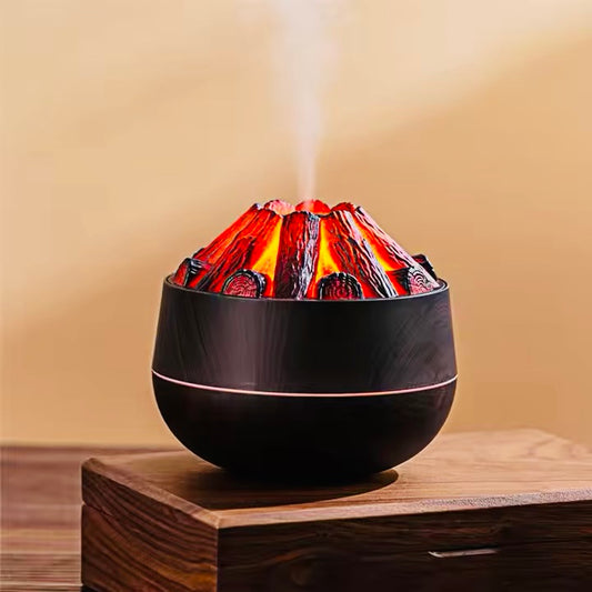 New Style wood essential oil diffuser cool humidifier fogger mist maker innovative simulated fire usb oil humidifier for office