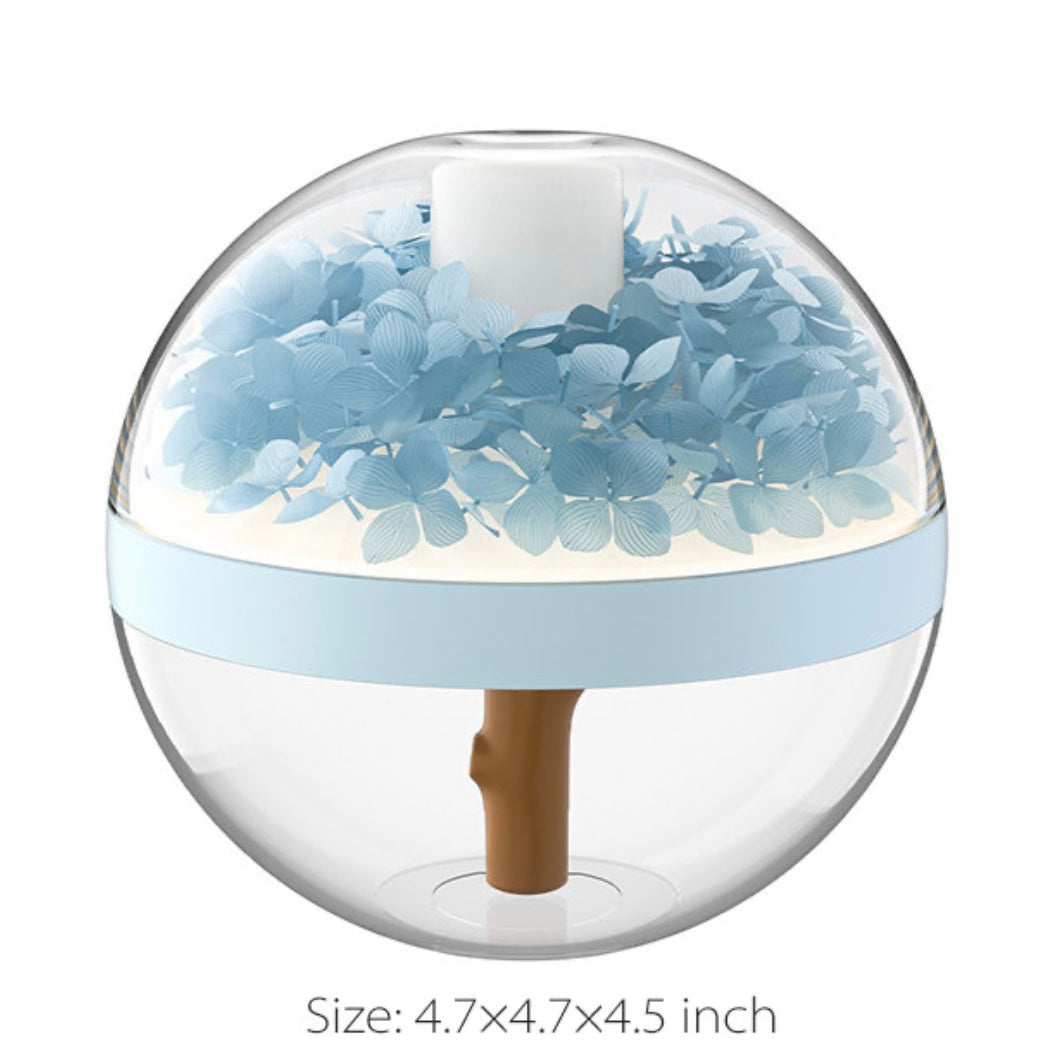 Portable Wireless Air Humidifier Flower 270ML Cool Mist Maker with Warm White Lamp USB Rechargeable Ultrasonic Nebulizer