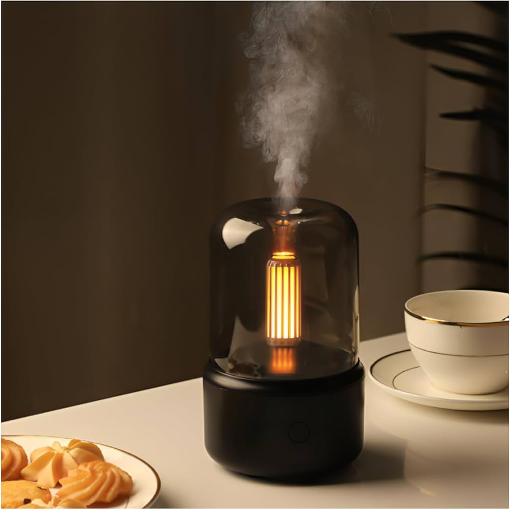 Candlelight Fire Flame Aromatherapy Essential oil Diffuser for Home Room Fragrance Ultrasonic Air Humidifier USB Aroma Diffuser